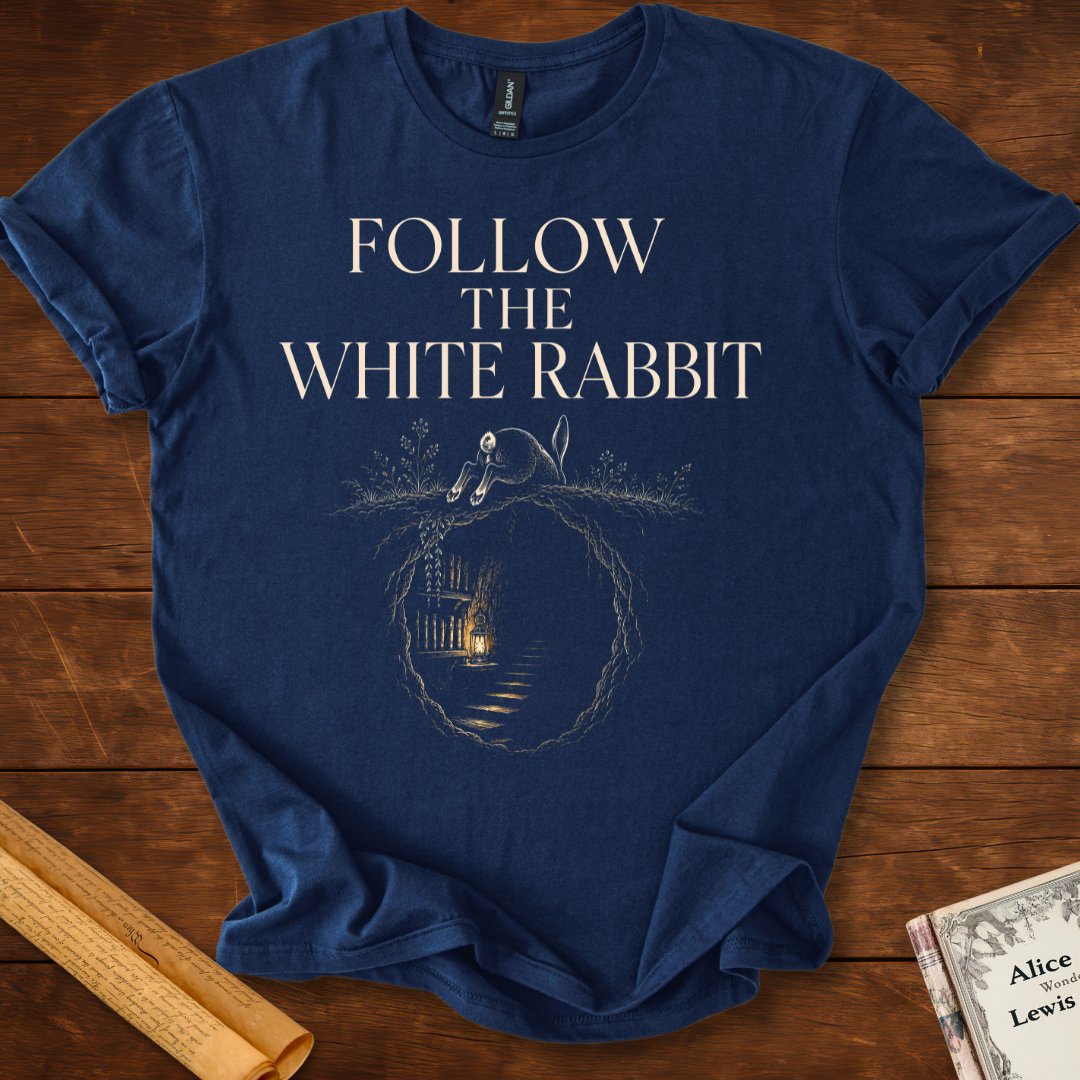Follow The White Rabbit – Literary Adventure T-Shirt