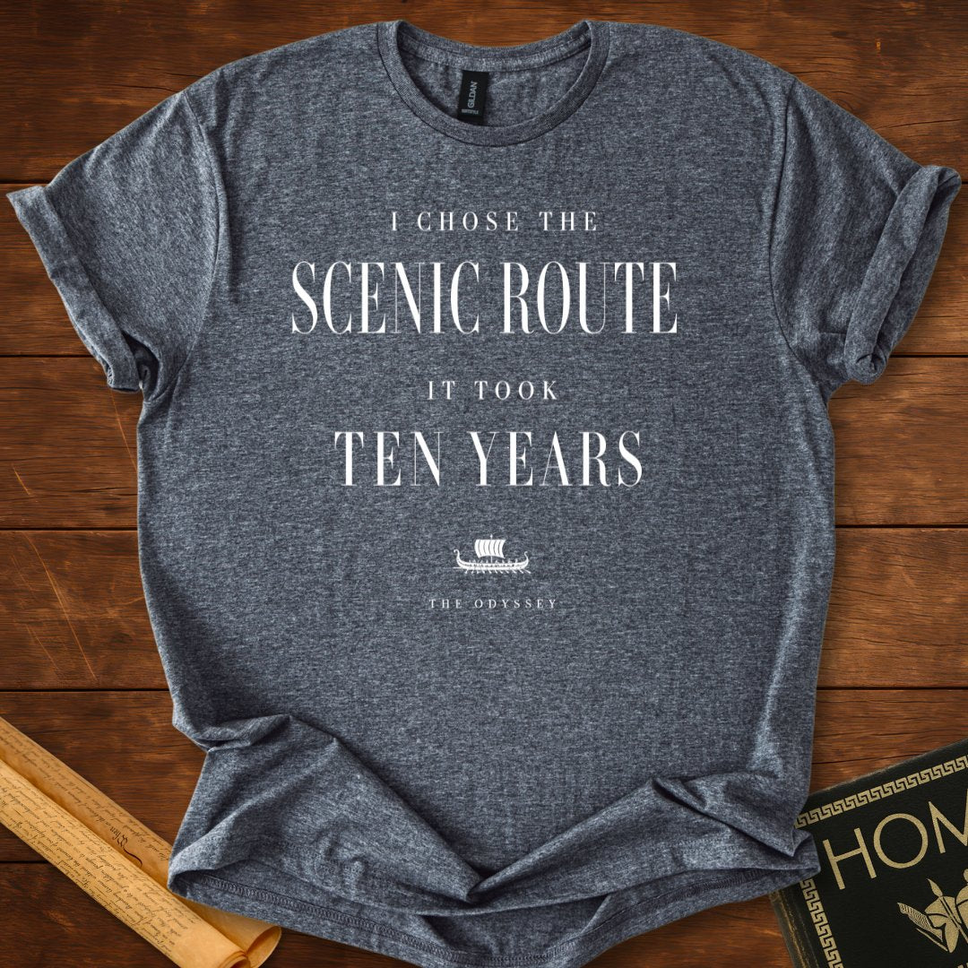 I Chose the Scenic Route The Odyssey T-Shirt Dark Heather Grey