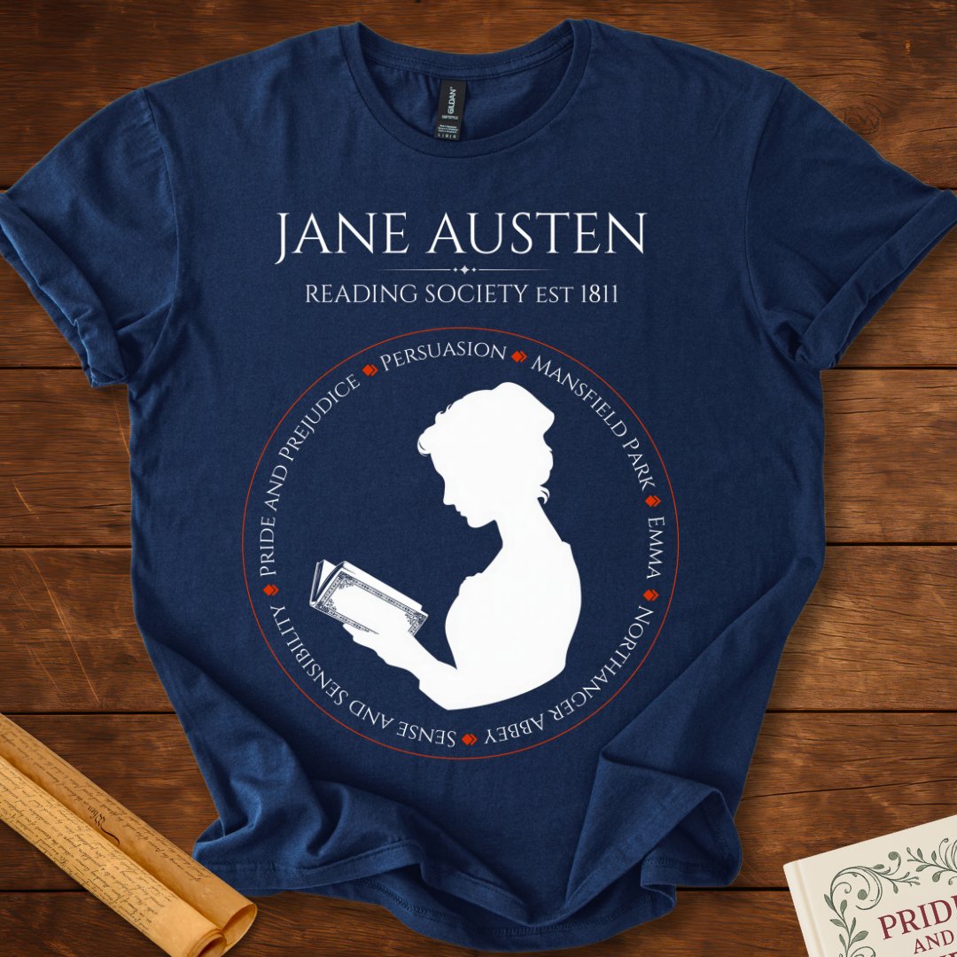 Jane Austen Reading Society (Novels) T-Shirt Navy