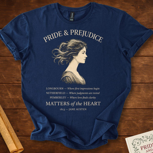 Pride & Prejudice – Matters of the Heart T-Shirt Navy