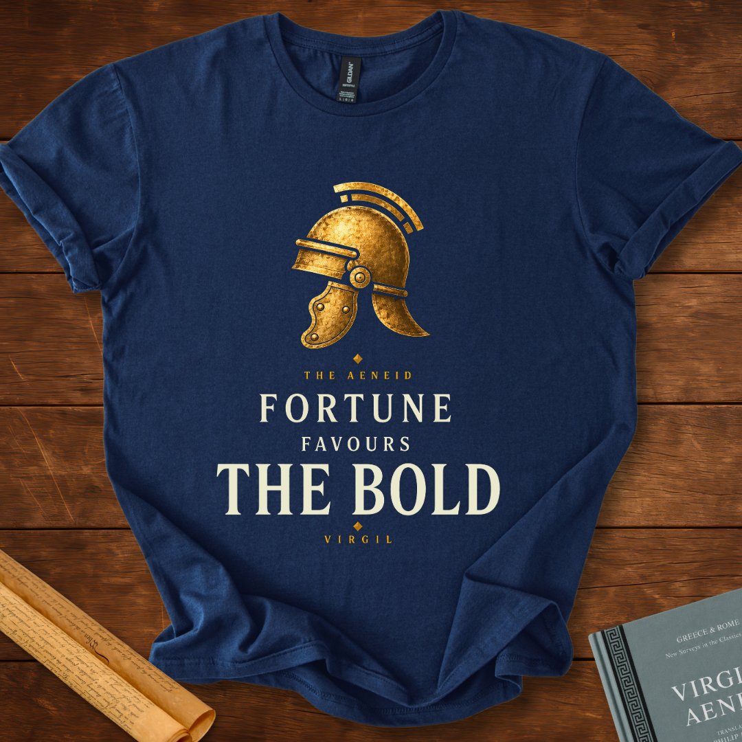 Fortune Favours the Bold – The Aeneid Premium Roman Literature T-Shirt