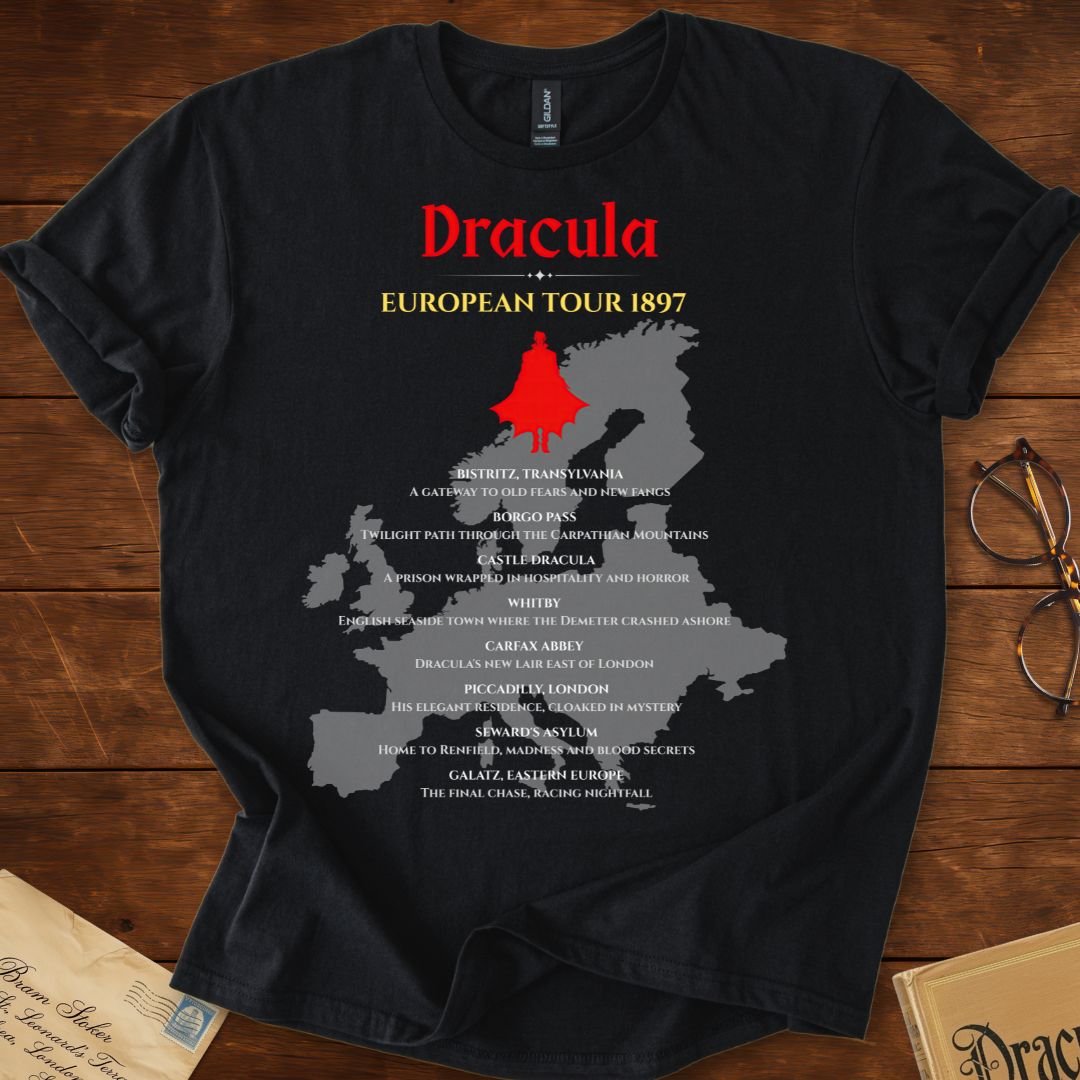 Dracula European Tour (Map Version) T-Shirt Black