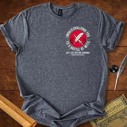 Battle of Wits Shakespeare T-Shirt Dark Heather Grey