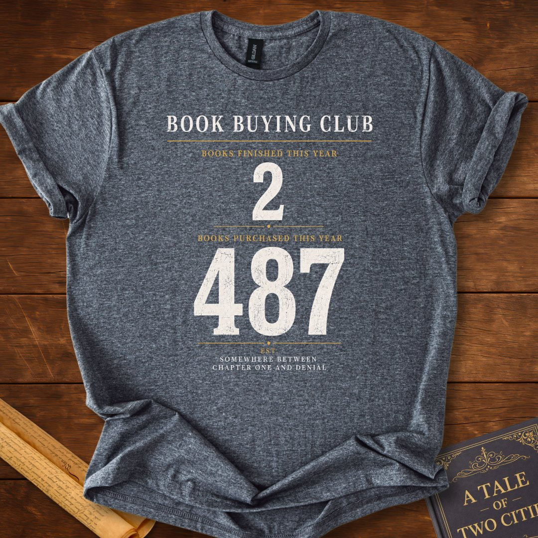 Book Buying Club – Reader Statistics T-Shirt Dark Heather Grey