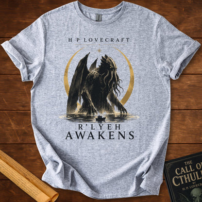 R'lyeh Awakens – H.P. Lovecraft Literary Horror T-Shirt