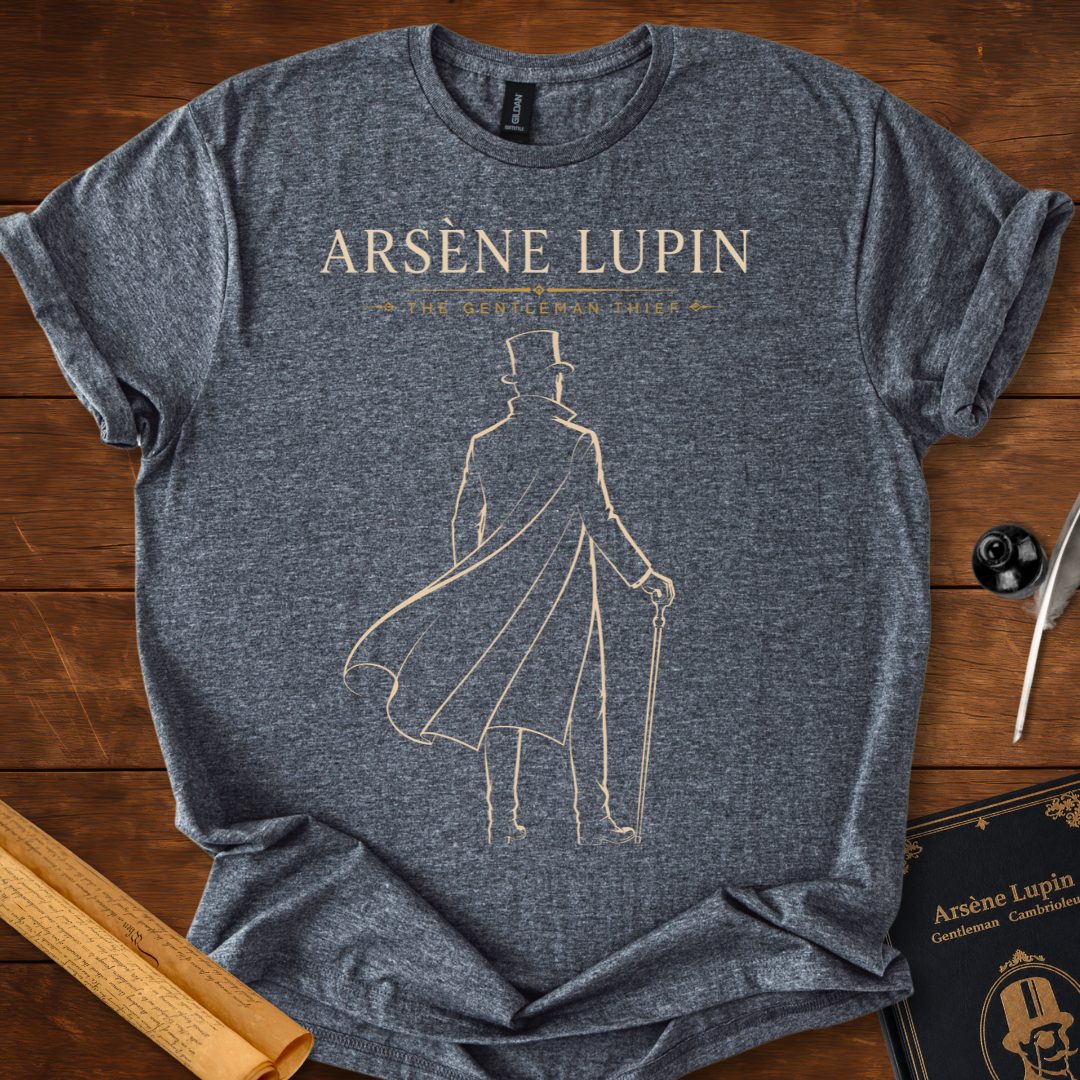 Arsène Lupin – The Gentleman Thief Literary Noir T-Shirt Dark Heather Grey
