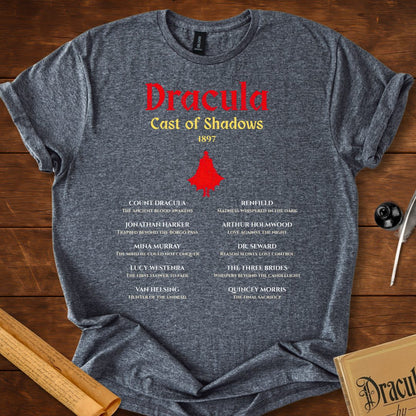 Dracula Cast of Shadows 1897 – Gothic Literary T-Shirt Dark Heather Grey