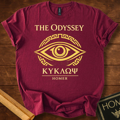 The Odyssey Cyclops Eye Greek Mythology T-Shirt Maroon