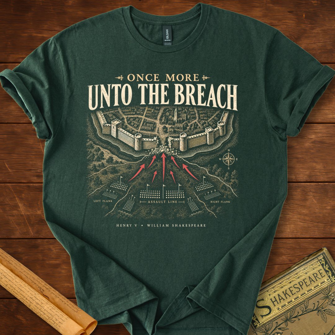 Once More Unto the Breach Battle Map Shakespeare T-Shirt