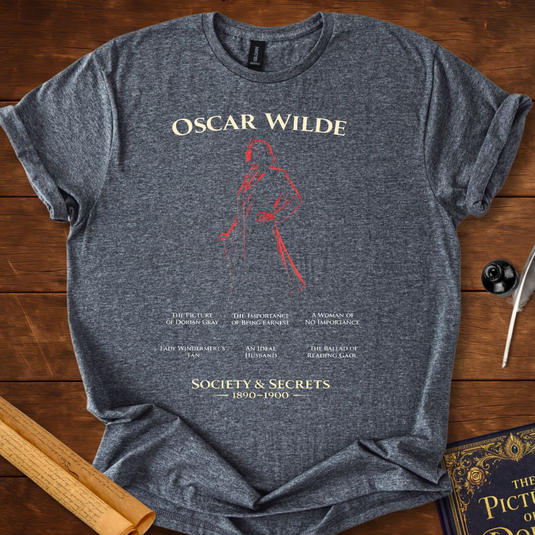Oscar Wilde Society and Secrets T-Shirt – Literary Classic Design