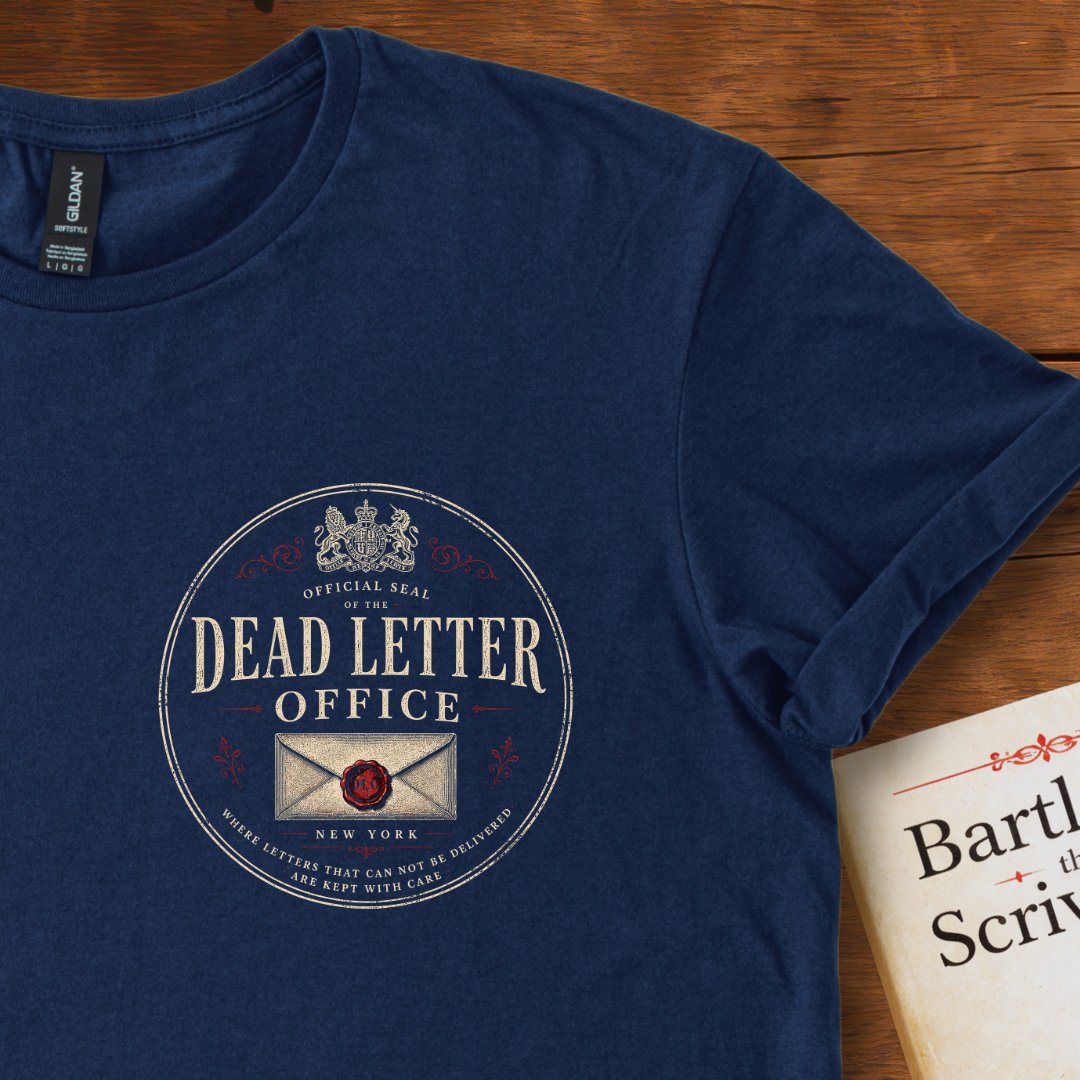 Dead Letter Office Official Seal Insignia Bartleby T-Shirt Navy