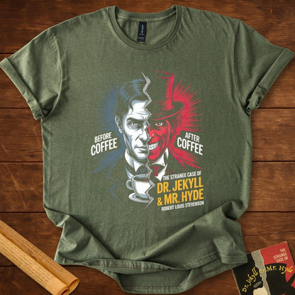 Dr Jekyll and Mr Hyde Coffee T-shirt Military Green