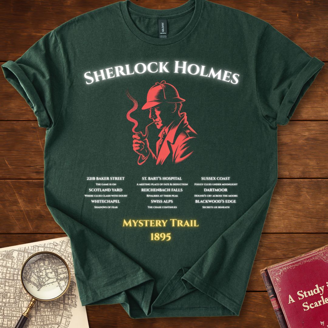 Sherlock Holmes Mystery Trail 1895 T-Shirt Forest Green
