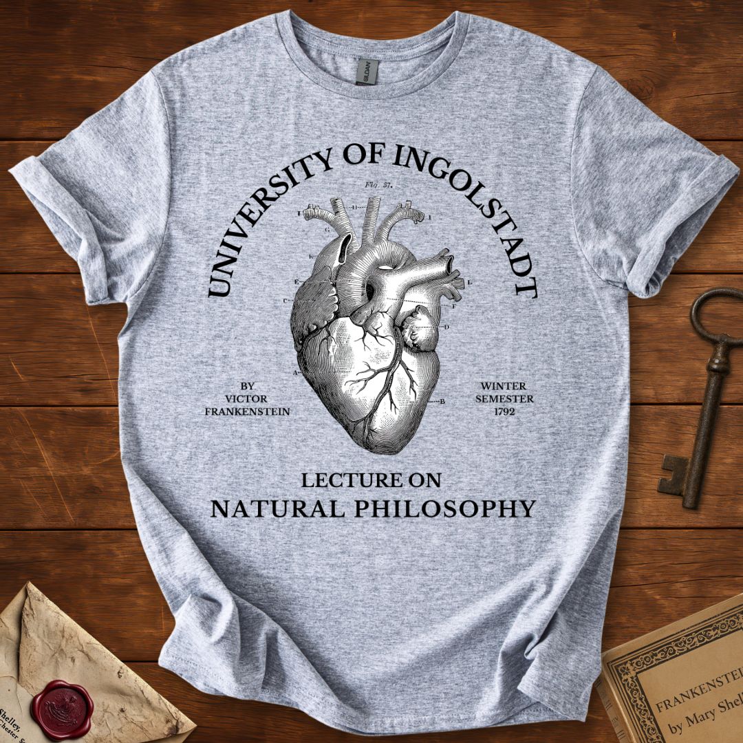 Frankenstein Anatomical Heart T-Shirt Sport Grey