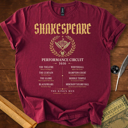 Shakespeare Performance Circuit 1616 – Literary Theatre History T-Shirt