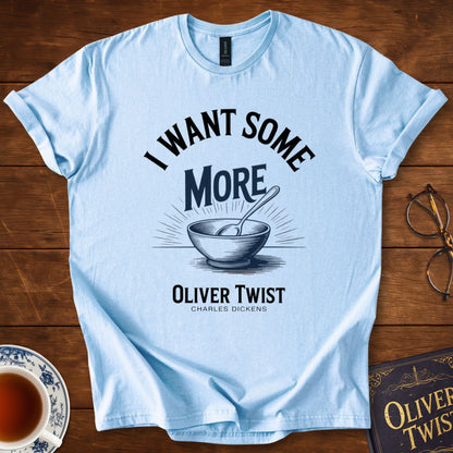 “I Want Some More” – Oliver Twist Literary T-Shirt Light Blue