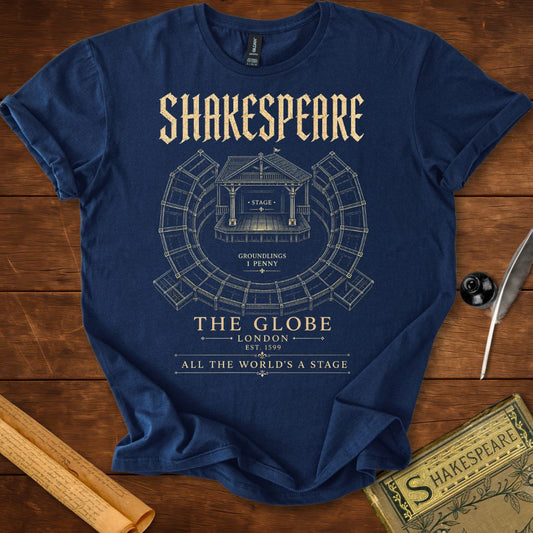Shakespeare's Globe Theatre Blueprint T-Shirt – All The World's A Stage