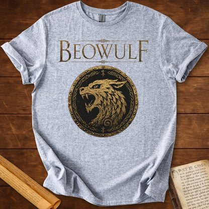 Beowulf Shield Emblem Anglo-Saxon T-Shirt Sport Grey