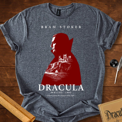 Dracula Whitby 1890 — Bram Stoker Gothic T-Shirt Dark Heather Grey