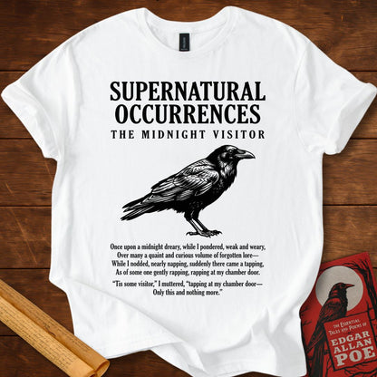 The Raven - The Midnight Visitor - Edgar Allan Poe T-Shirt White