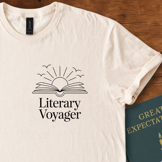 Literary Voyager – Minimal Reader T-Shirt