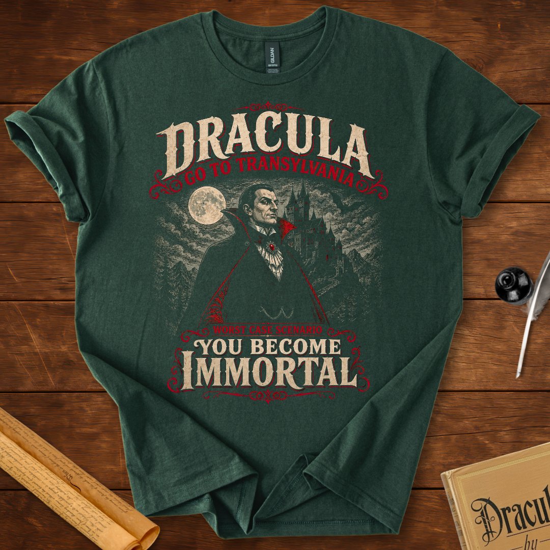 Dracula Transylvania Worst Case Funny T-Shirt Forest Green