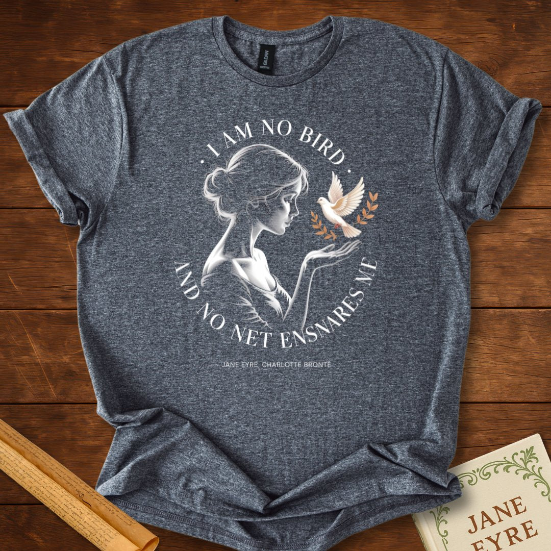 "I Am No Bird" — Jane Eyre Feminist Bust Tee Dark Heather