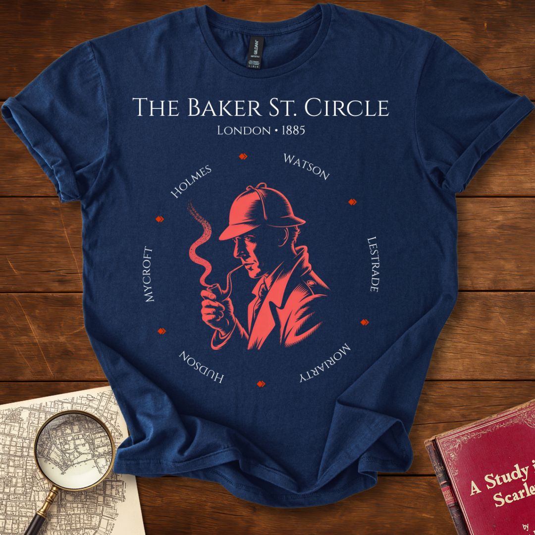 The Baker Street Circle: London 1885 Edition - Sherlock Holmes T-Shirt Navy