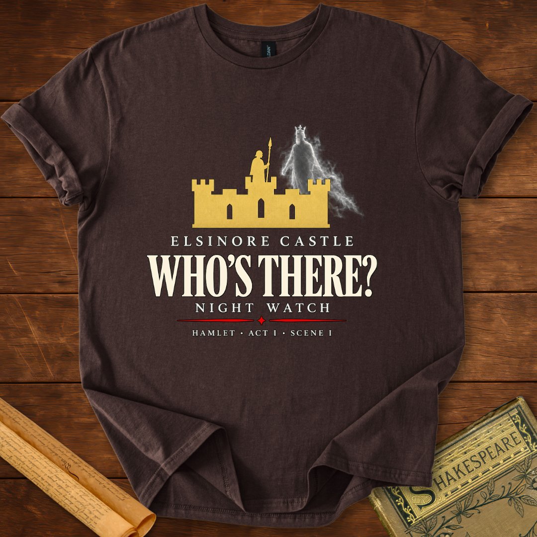 Who’s There? — Hamlet Elsinore Castle T-Shirt Dark Chocolate