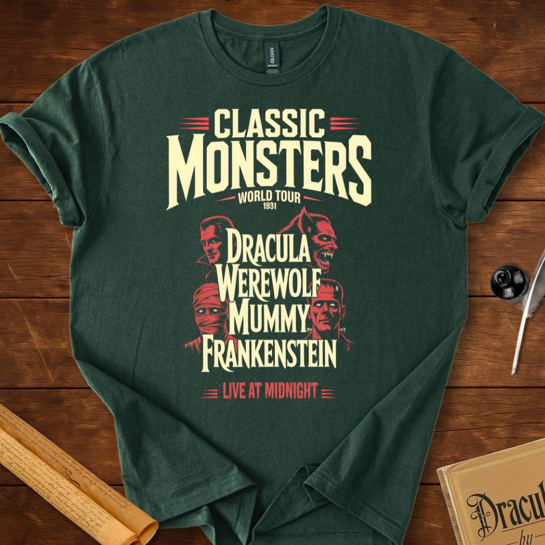 Classic Monsters World Tour T-Shirt Forest Green