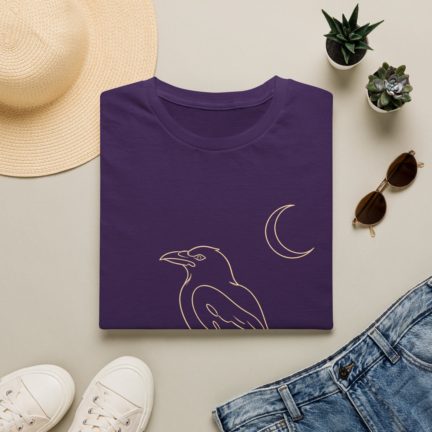Nevermore Moonlit Raven – Edgar Allan Poe T-Shirt