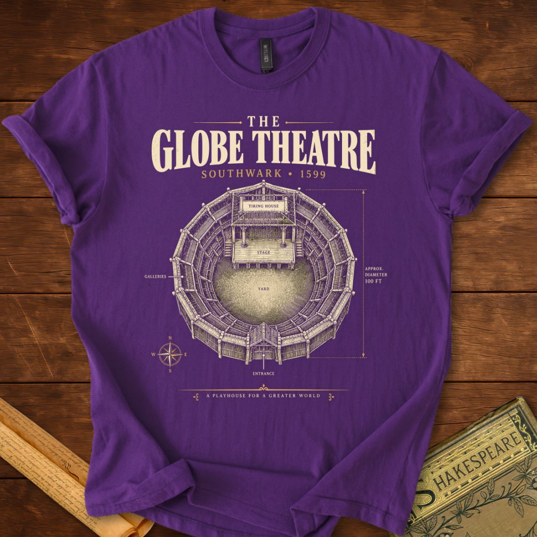The Globe Theatre Southwark 1599 – Shakespeare T-Shirt Purple