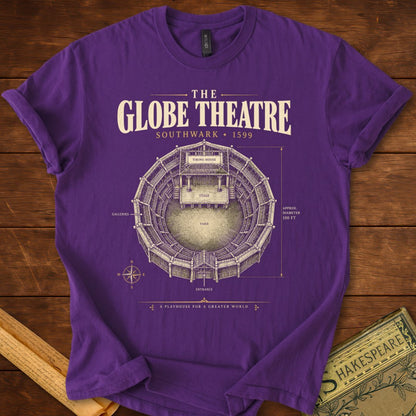 The Globe Theatre Southwark 1599 – Shakespeare T-Shirt Purple