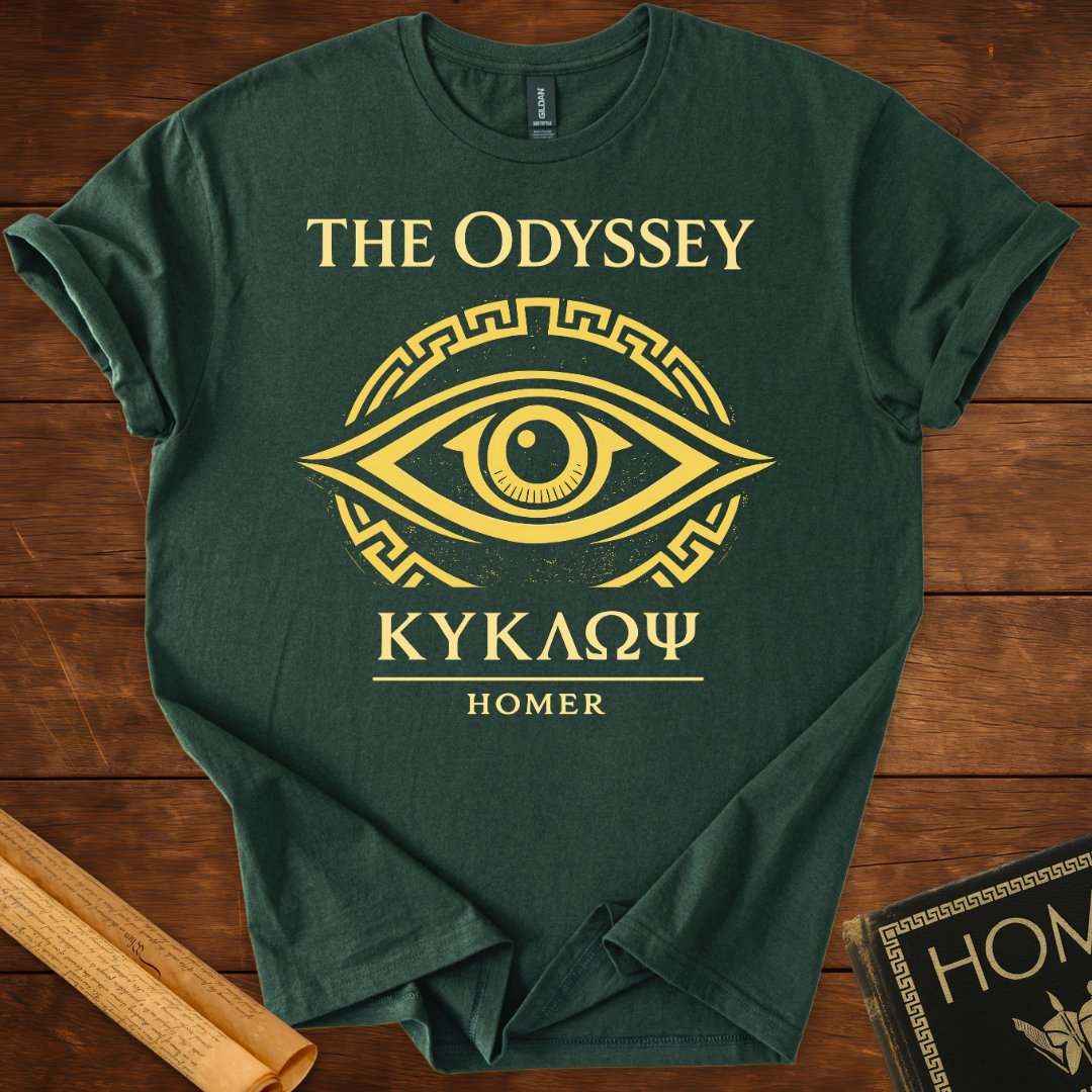 The Odyssey Cyclops Eye Greek Mythology T-Shirt Forest Green