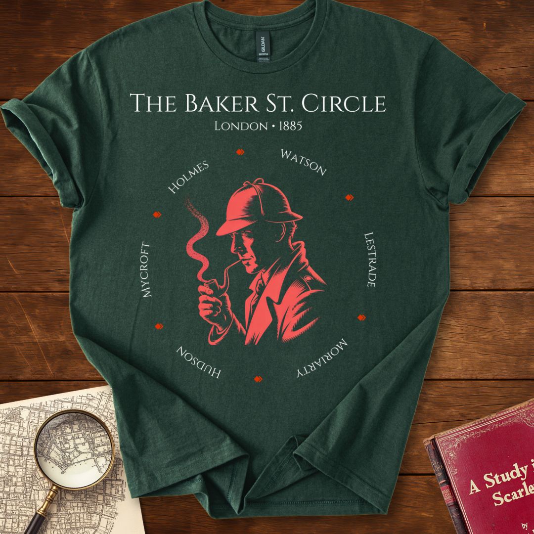 The Baker Street Circle: London 1885 Edition - Sherlock Holmes T-Shirt Forest Green