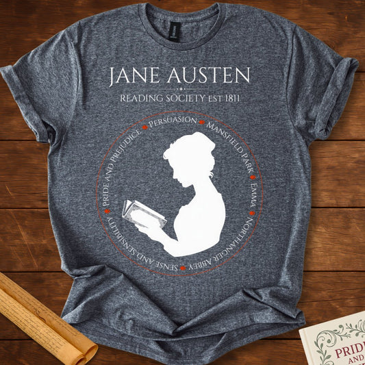 Jane Austen Reading Society (Novels) T-Shirt Dark Heather