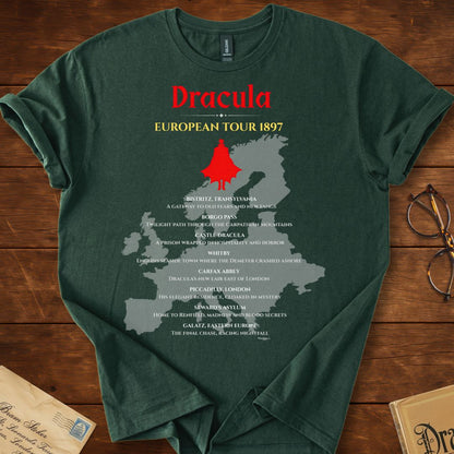 Dracula European Tour (Map Version) T-Shirt Forest Green