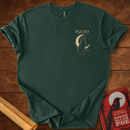 Pluto: The Black Cat Insignia – Edgar Allan Poe Gothic T-Shirt Forest Green