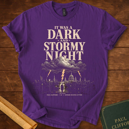 It Was a Dark Stormy Night | Paul Clifford (1830) | Literary Gothic T-Shirt Purple