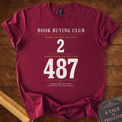 Book Buying Club – Reader Statistics T-Shirt Maroon