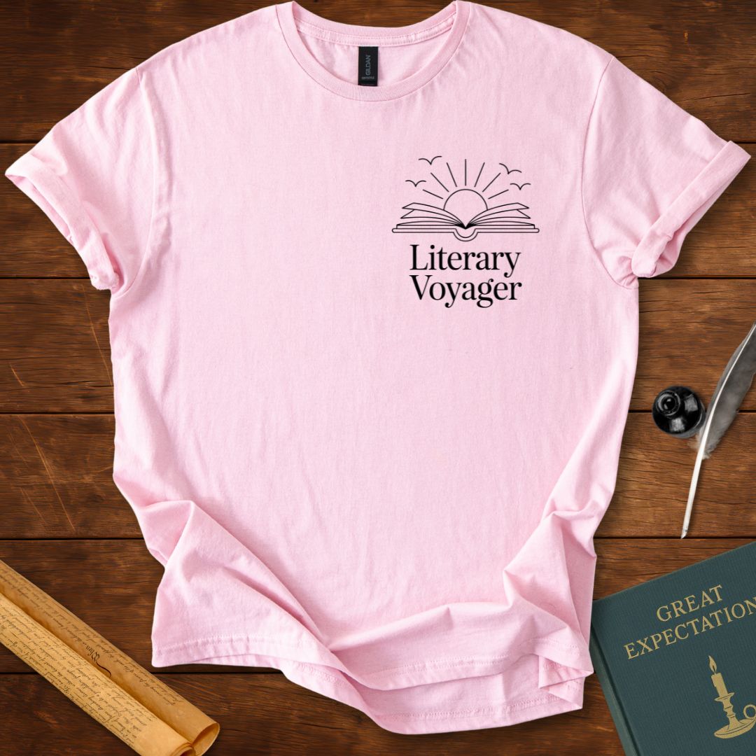 Literary Voyager – Minimal Reader T-Shirt