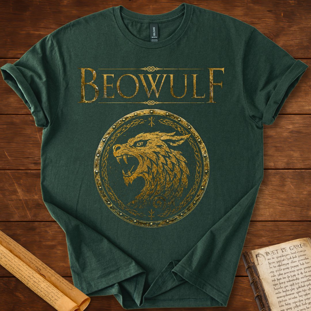 Beowulf Shield Emblem Anglo-Saxon T-Shirt Forest Green