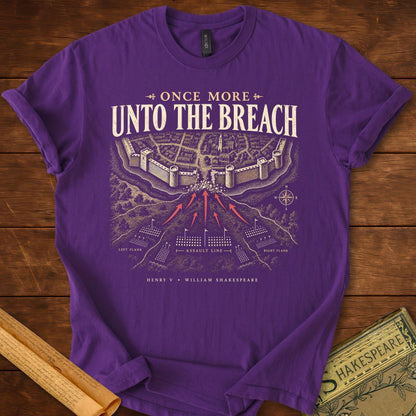Once More Unto the Breach Battle Map Shakespeare T-Shirt