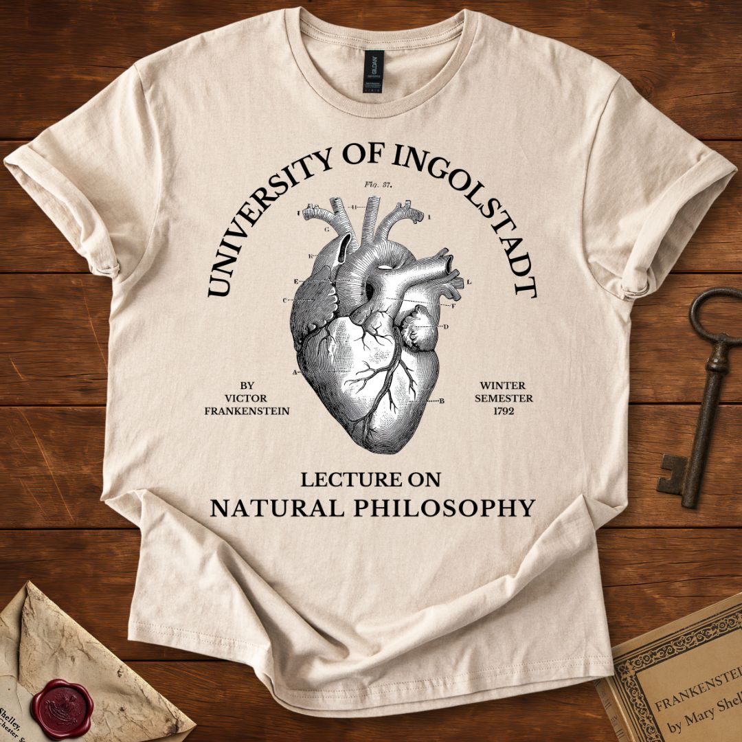 Frankenstein Anatomical Heart T-Shirt Sand