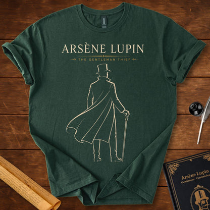 Arsène Lupin – The Gentleman Thief Literary Noir T-Shirt Forest Green