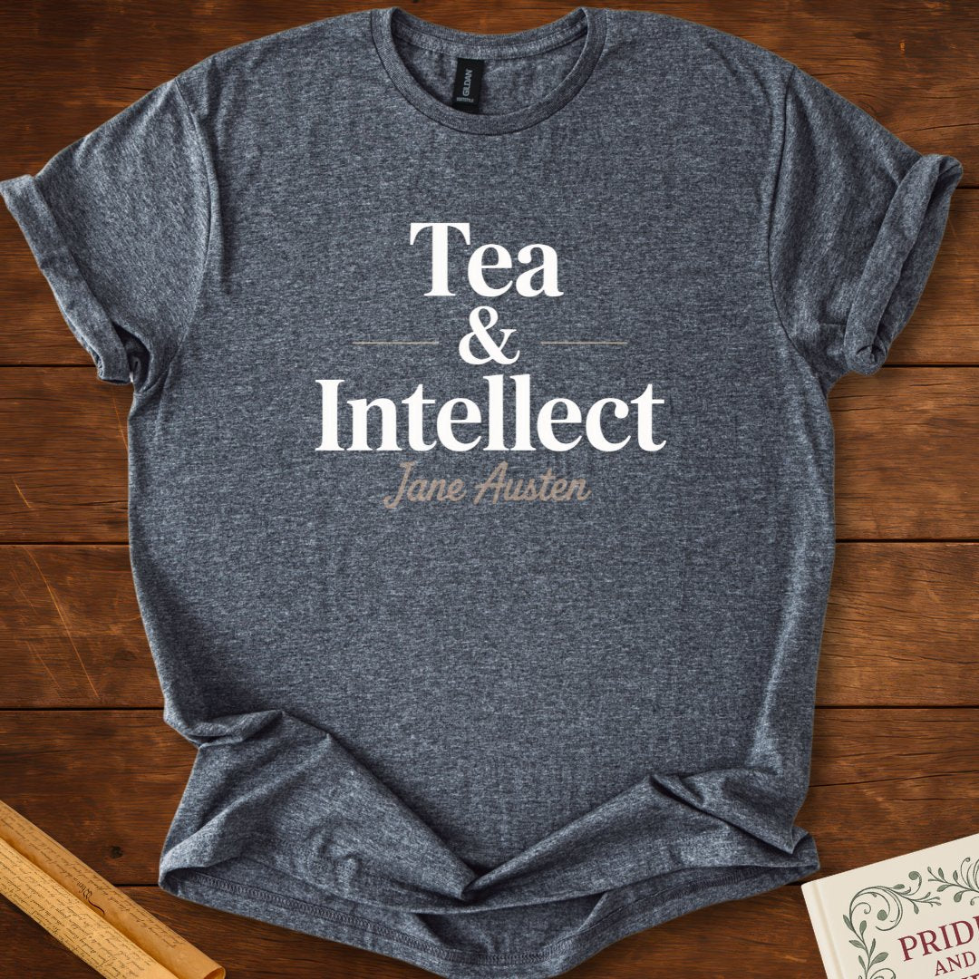 Tea and Intellect Jane Austen T-Shirt Dark Heather