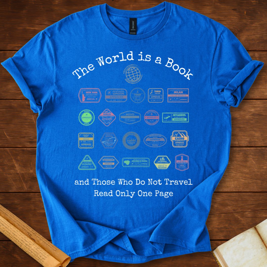 The World is a Book T-Shirt Royal