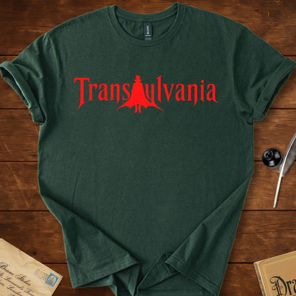 Transylvania Gothic Dracula Logo T-Shirt Forest Green