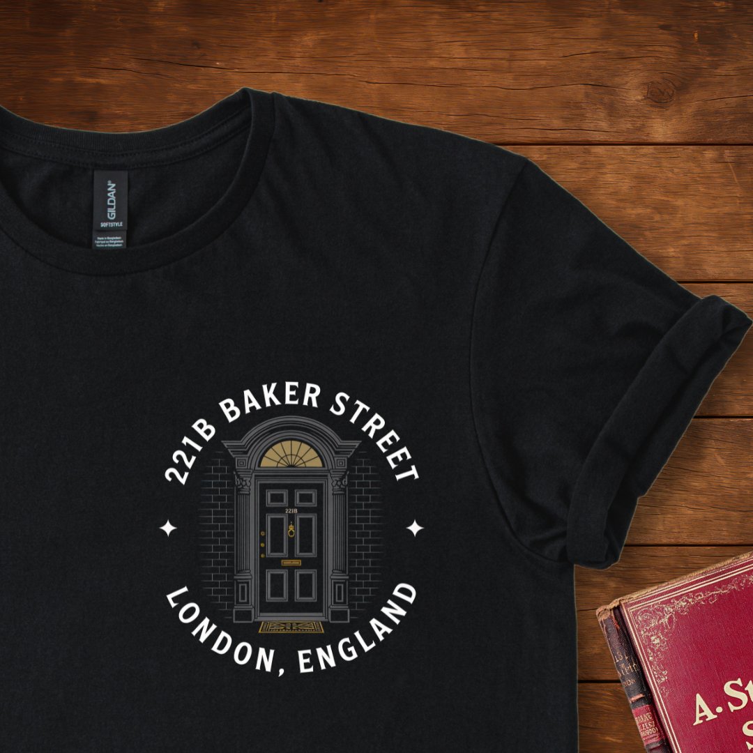 221B Baker Street Sherlock Insignia T-Shirt Black
