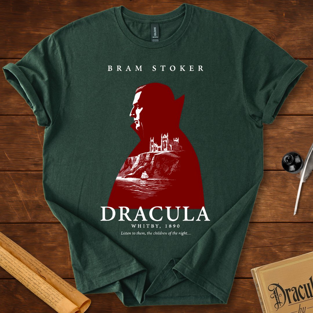 Dracula Whitby 1890 — Bram Stoker Gothic T-Shirt Forest Green